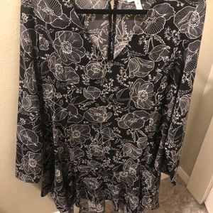 Leith Dark Blue Floral Shift Dress